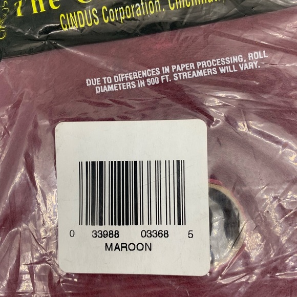 Maroon Streamer 2 Rolls - Picture 3 of 3